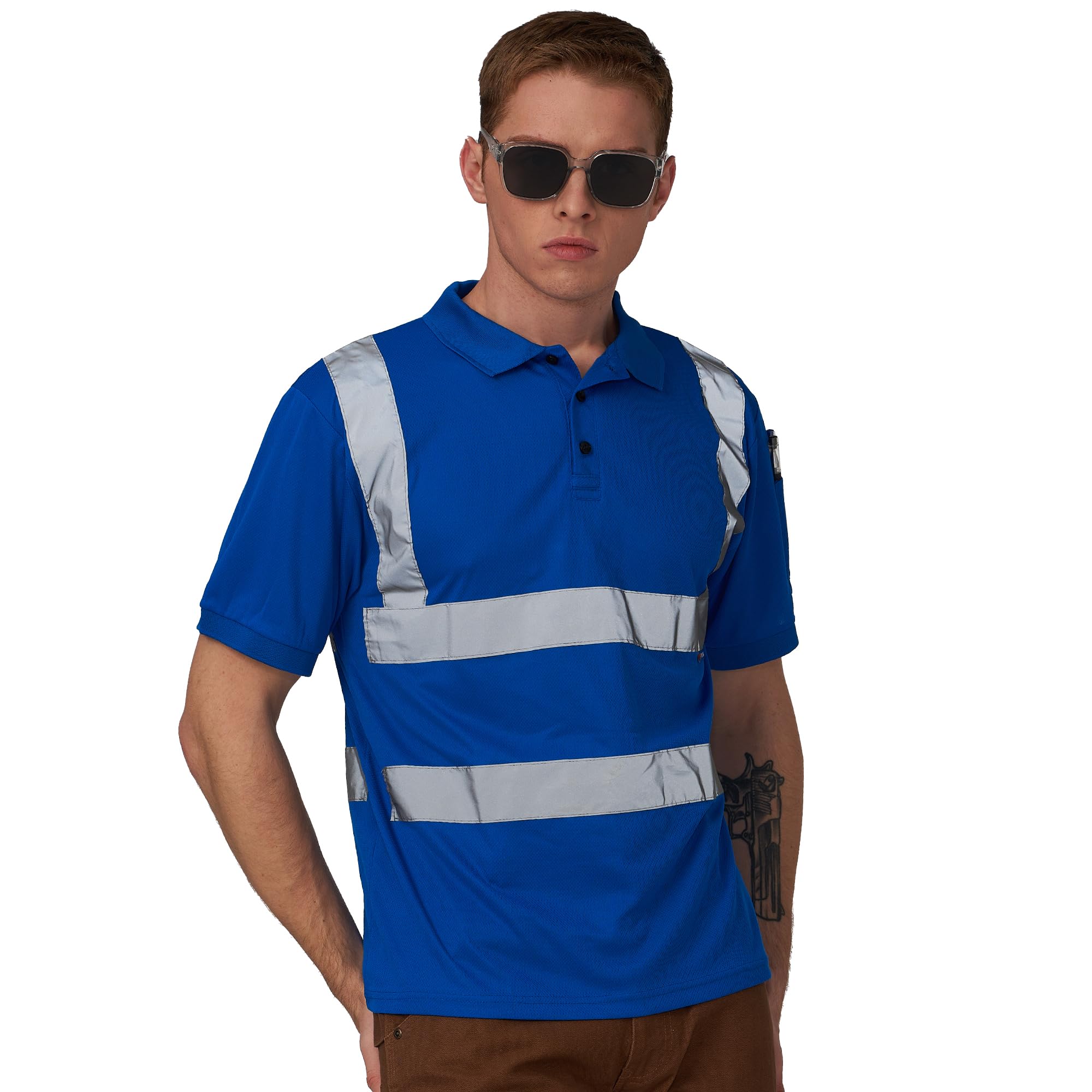 A-SAFETY Hi Vis Safety Daily Work Construction Yellow Orange Pink Blue Black Polo Shirts for Men for Women