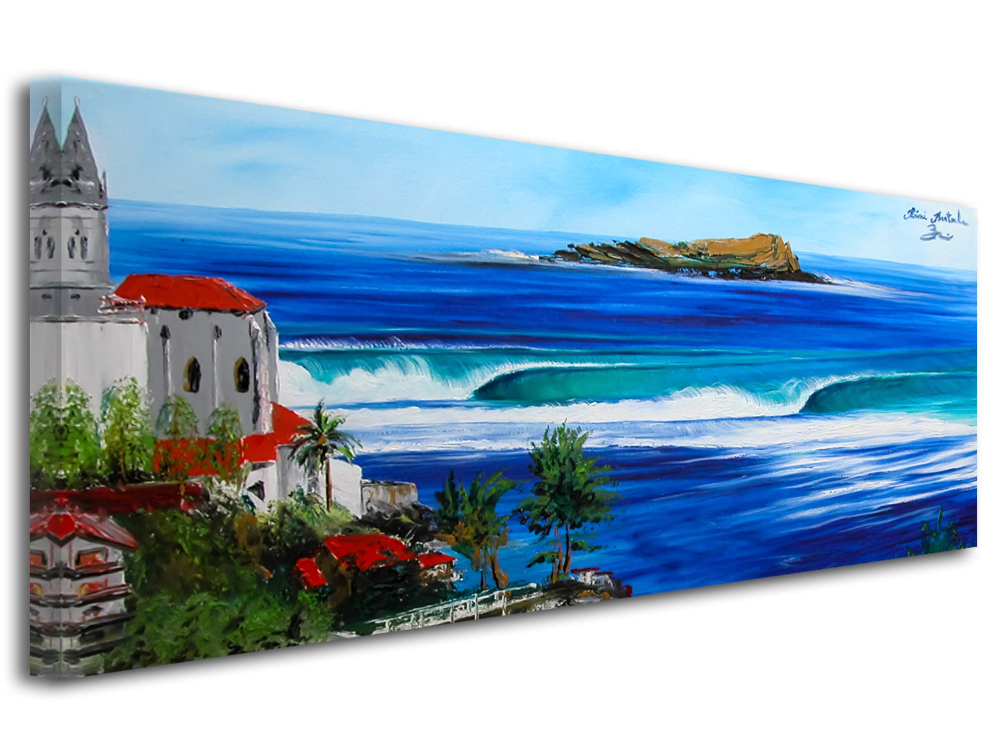 DECLINA, Quadro Decorativo da Parete per Soggiorno Moderno, Quadro Decorativo da Parete, Riproduzione su Tela Mundaka, 80 x 30 cm