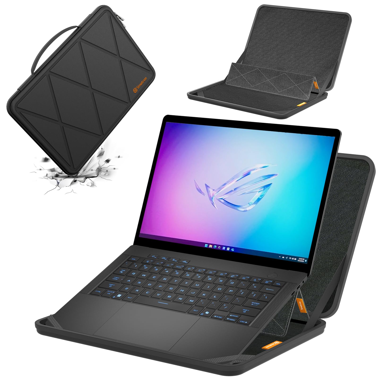 Smatree MS58 custodia rigida in EVA idrorepellente con supporto per 14 pollici ASUS ROG Zephyrus G14 2025/2024/2023/2022, per ASUS ROG Zephyrus G14 portatile borsa per portatile
