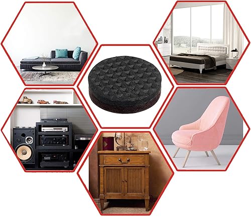 Miniatura 30 de Yelanon Almohadillas antideslizantes para muebles, 38 unidades (1+2+3 pulgadas), pinzas para muebles, suelos de madera dura, antideslizantes
