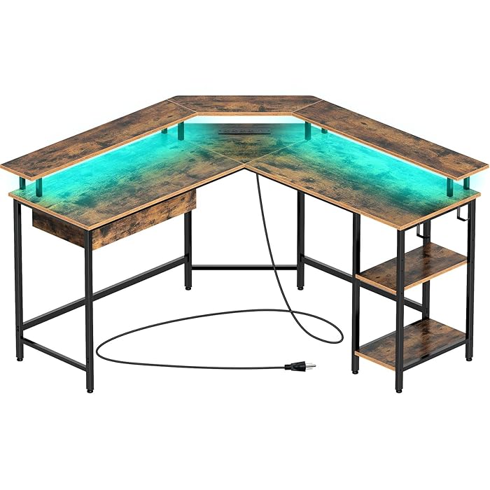 Buy Rolanstar Computer Desk with Drawer,55" Reversible L Shaped