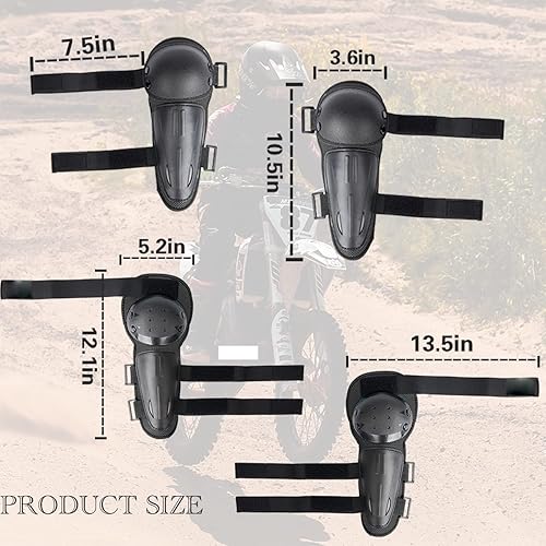 Miniatura 6 de Reomoto Rodilleras de motocross para niños, rodilleras de motocross, protección ajustable para motocicleta, protección contra golpes de rodilla para