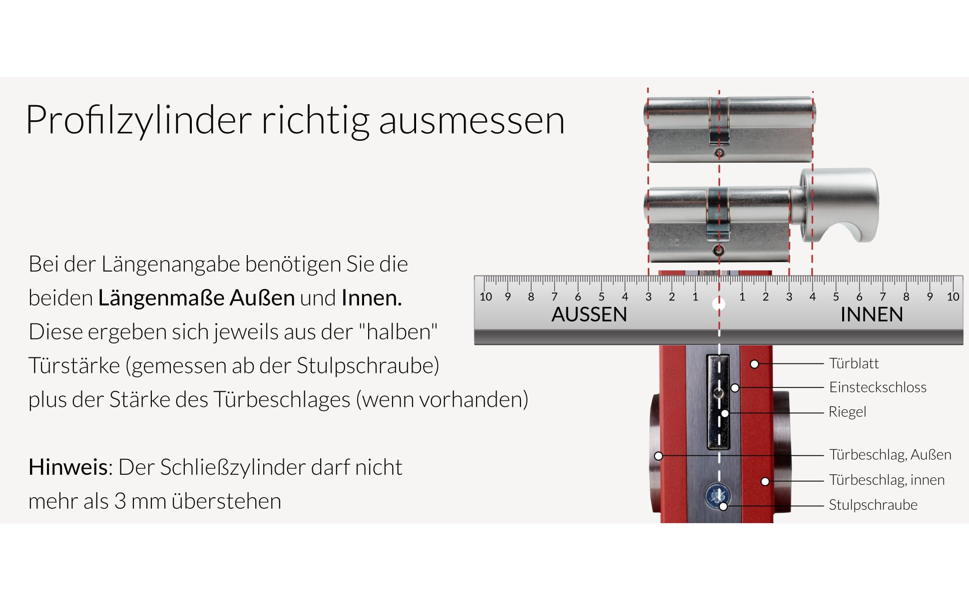 DOM ix Twinstar Doppelzylinder 30/30 | Mit verstellbarer Schließung | Kopierschutz | erhöhter Bohrschutz | Pickingschutz | Anti-Bumping | Not-und Gefahrenfunktion | Sicherungskarte & 3 Schlüssel