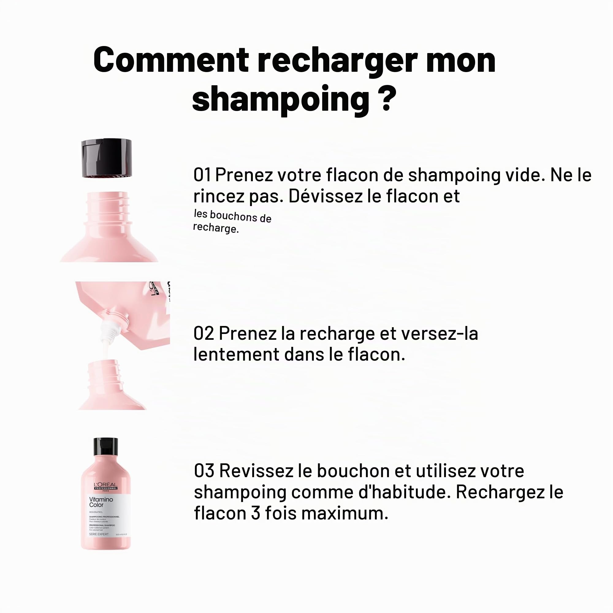 L'Oréal Professionnel Shampoo and Refill - Vitamino Color Coloured Hair - Resveratrol - Help Protect and Nourish
