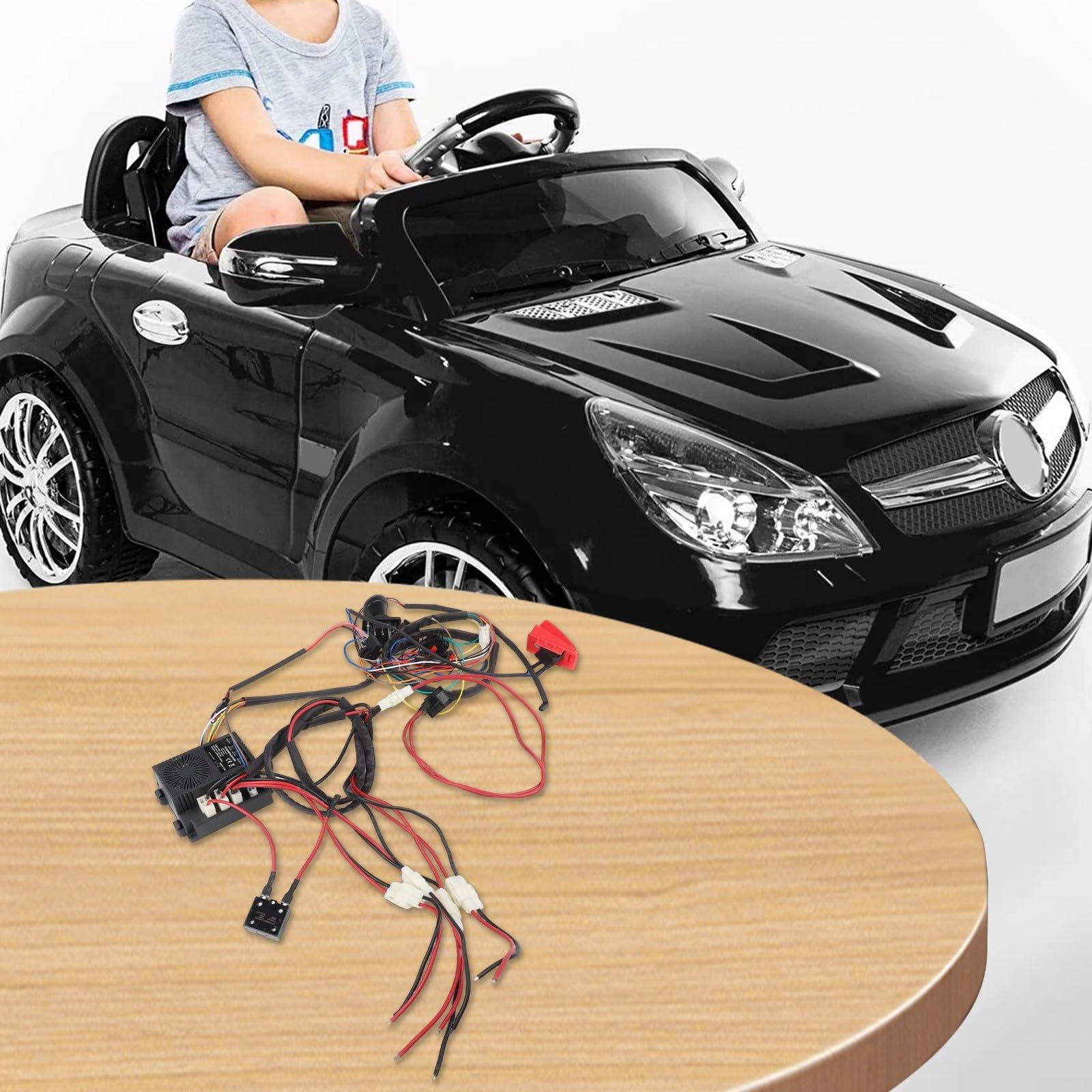 Kit di conversione cablaggio 24 V 40 A per auto elettriche per bambini, telecomando 2,4 G con interruttore alta/bassa velocità, arresto avanti e indietro, compatibile con alimentazione da 12 V-24 V