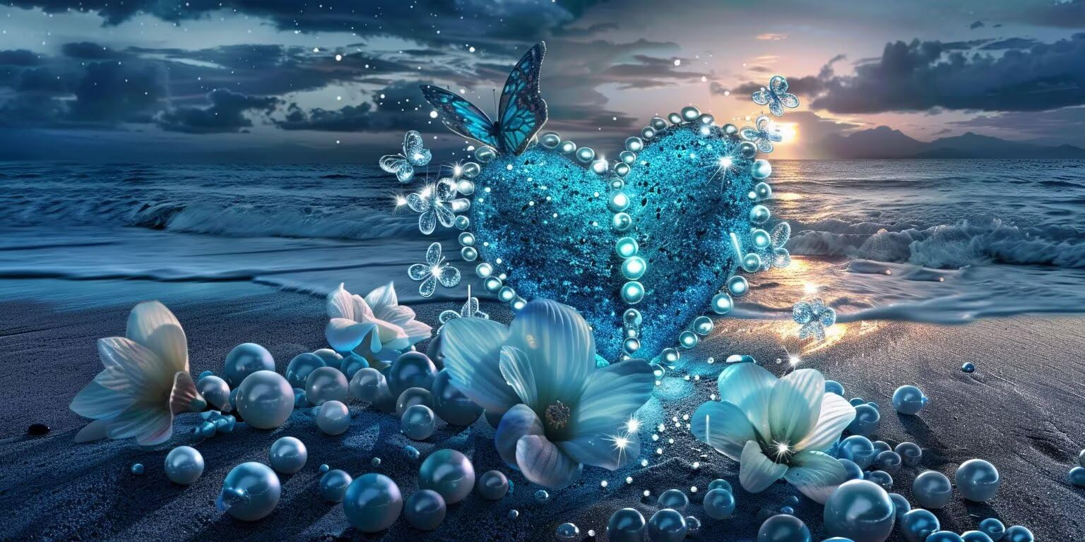 Pintar por Numeros Adultos, Amor Azul, 70x90cm 7JGWX-275