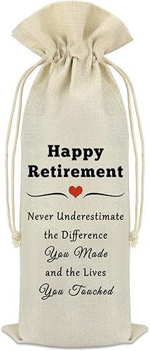 Miniatura 7 de Bolsa de vino para compañeros de trabajo, regalos de despedida, decoración de fiesta de jubilación, bolsa de vino con cordón, regalo de despedida