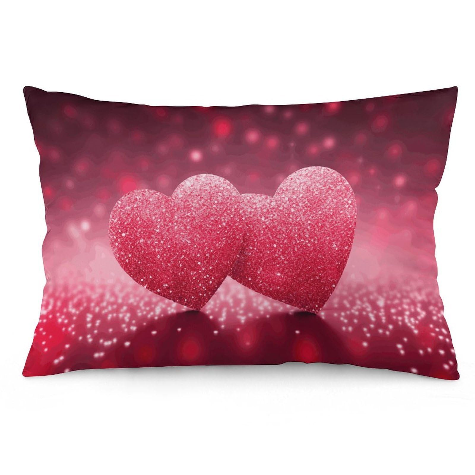 2 Pack Pillow Cases for Hair and Skin, Soft Breathable Pillow Case Covers with Hidden Zipper, Heart Pillowcase 20"x30" Pillow Covers for Sleeping Gift
