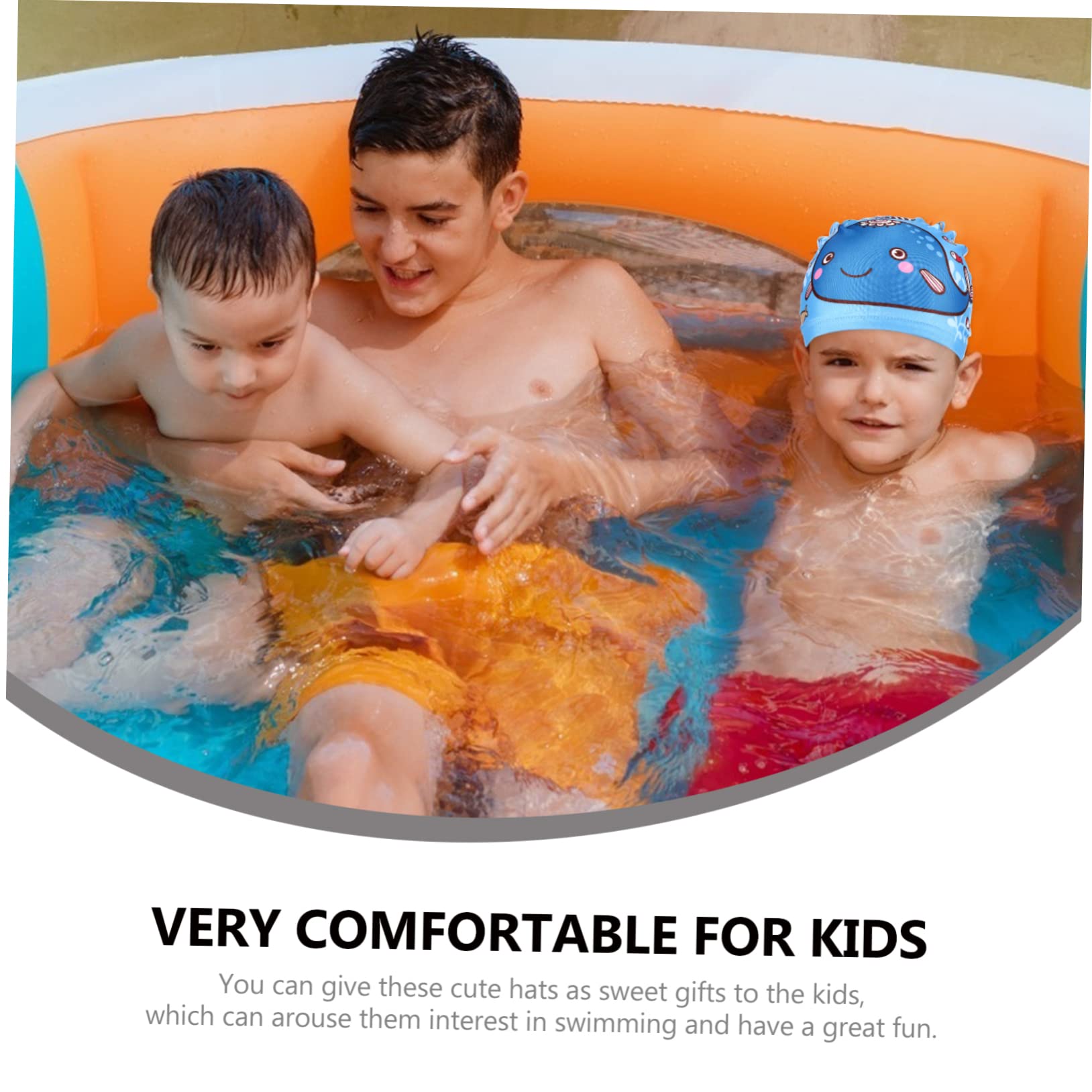 TOYANDONA Gorro De Natación Infantil con Divertidos Tapa De Natación Y Elástica para Piscina Y Actividades Acuáticas