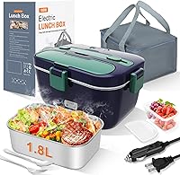 Vista 9 de DUPASU Lonchera Eléctrica Calentador de Alimentos: Lonchera Calentada de 100W para Adultos, Lonchera Portátil de Calentamiento Rápido de 1.8L, Gris