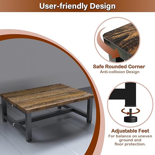 Miniatura 3 de Taburete de madera para niños pequeños y adultos, taburetes resistentes con capacidad de carga de 300 libras, taburete de pie para cama, dormitorio,