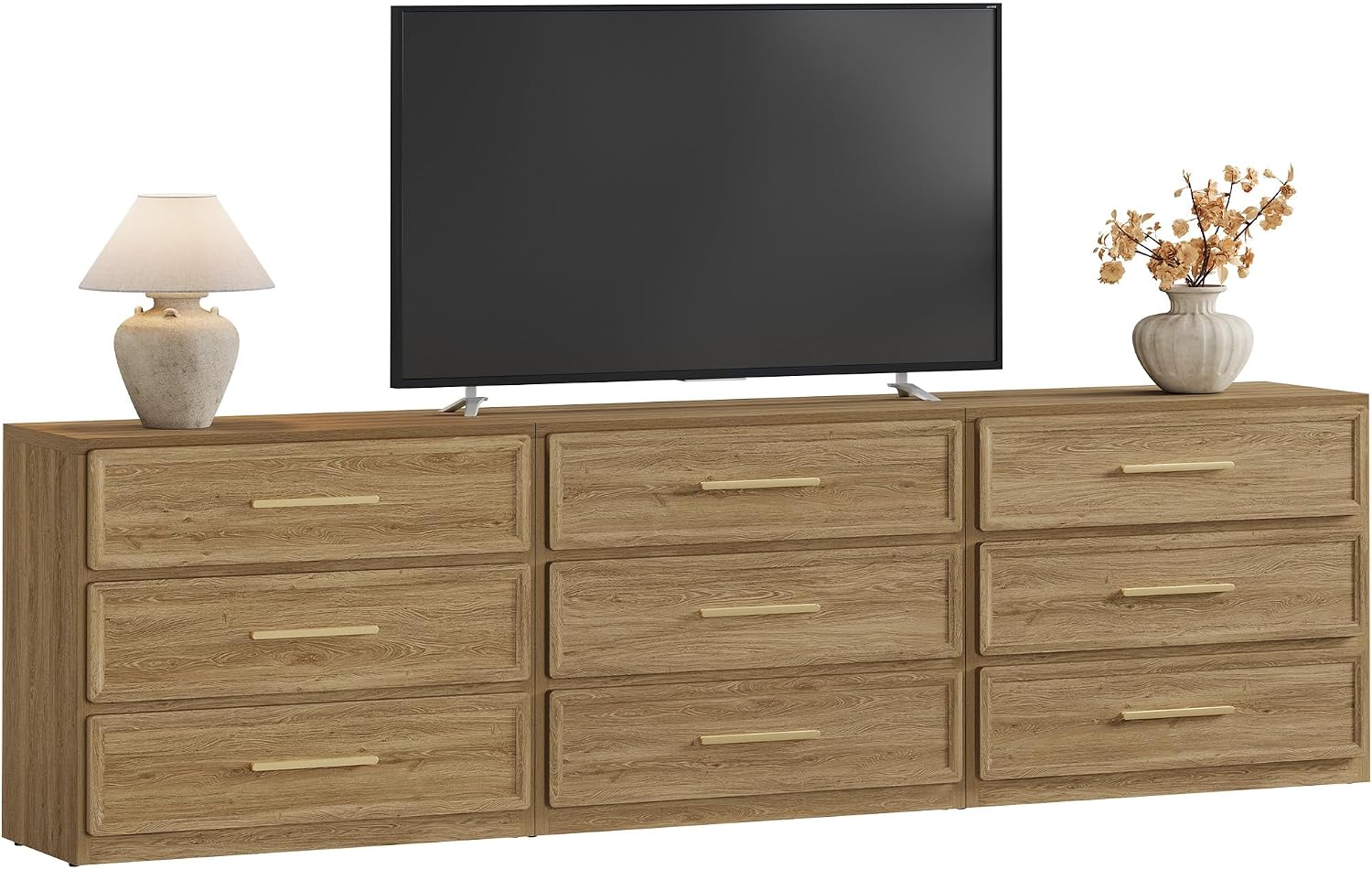SICOTAS Oversized Nightstands Set of 3 for Bedroom - Storage Bedside Table