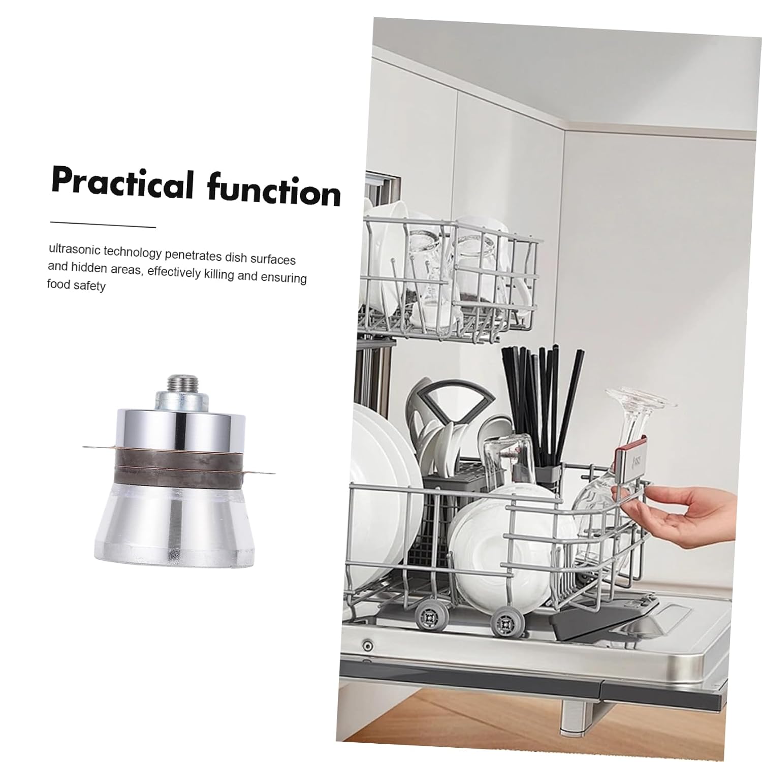 Cabilock 60w Ultrasonic Dishwasher Cleaner Retainer Mouthparts Portable Sonic Machine for Household Industrial Cleaning
