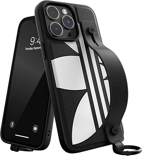 adidas Funda diseñada para iPhone 14 Pro Max con agarre y soporte para teléfono  Protección contra caídas y correa de mano  Compatible con carga