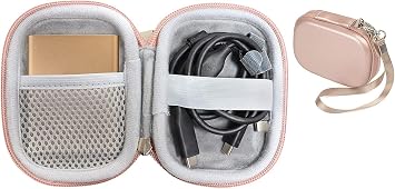 Alltravel case for External Solid State Drive Samsung T7, T7 Touch, T5, T3 250GB 500GB 1TB 2TB SSD USB 3.0 External Solid State Drives, Strong Compact Light Weight case, Mesh Pocket (Rose Gold)
