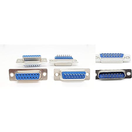 Pc Accessories - Connectors Pro 10 Pairs DB15 Male and Female D-Sub 15P Solder Type Connector, 20-Pack (10 Male + 10 Female)