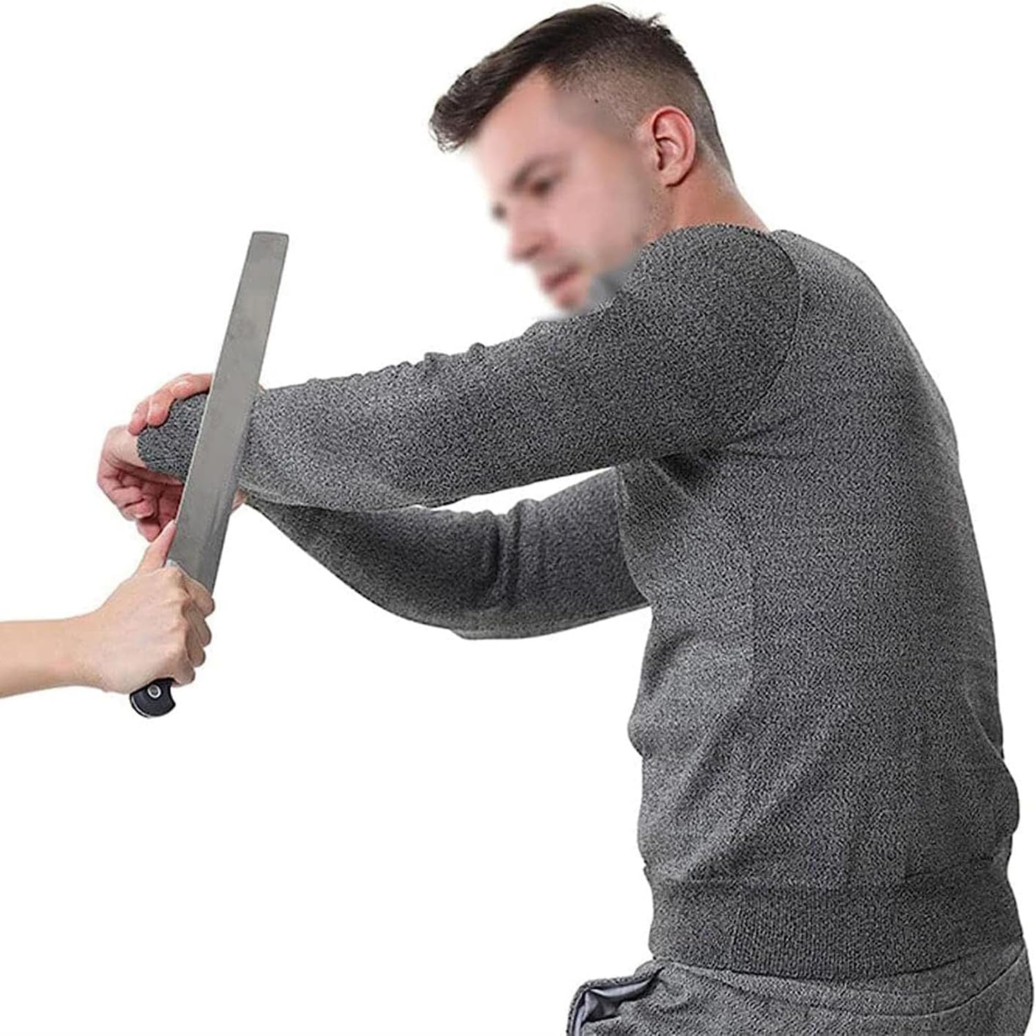 5 Level Stab Proof Clothing, Gray Anti Cut Security Clothing, Bite-Proof Tear-Proof Long-Sleeved T-Shirt, for Police and Security Work, Used To Protect Personal Safety