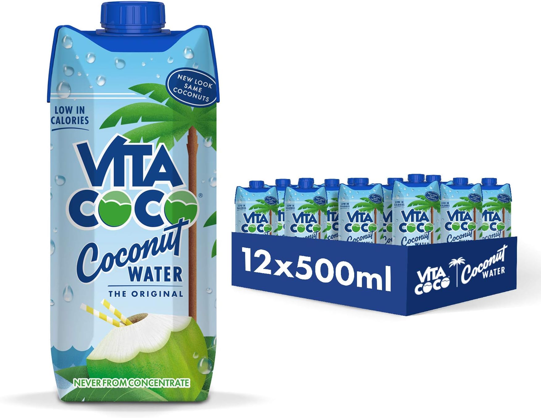 Vita Coco - Pure Coconut Water (500ml x 12) - Naturally Hydrating - Packed With Electrolytes - Gluten Free - Full Of Vitamin C & Potassium