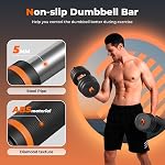 FEIERDUN Adjustable Dumbbells, 20lbs/30lbs//45lbs/70lbs/90lbs Free Weight Set with Connector, 4 in1 Dumbbells Set Used as Barbell, Kettlebells, Push up Stand, Fitness Exercises for Home Gym Suitable Men/Women