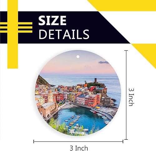 Miniatura 2 de Adorno de Italia, adorno de Navidad, adornos para árbol de Navidad, adecuado para el hogar, decoraciones de fiesta, pueblo de Vernazza