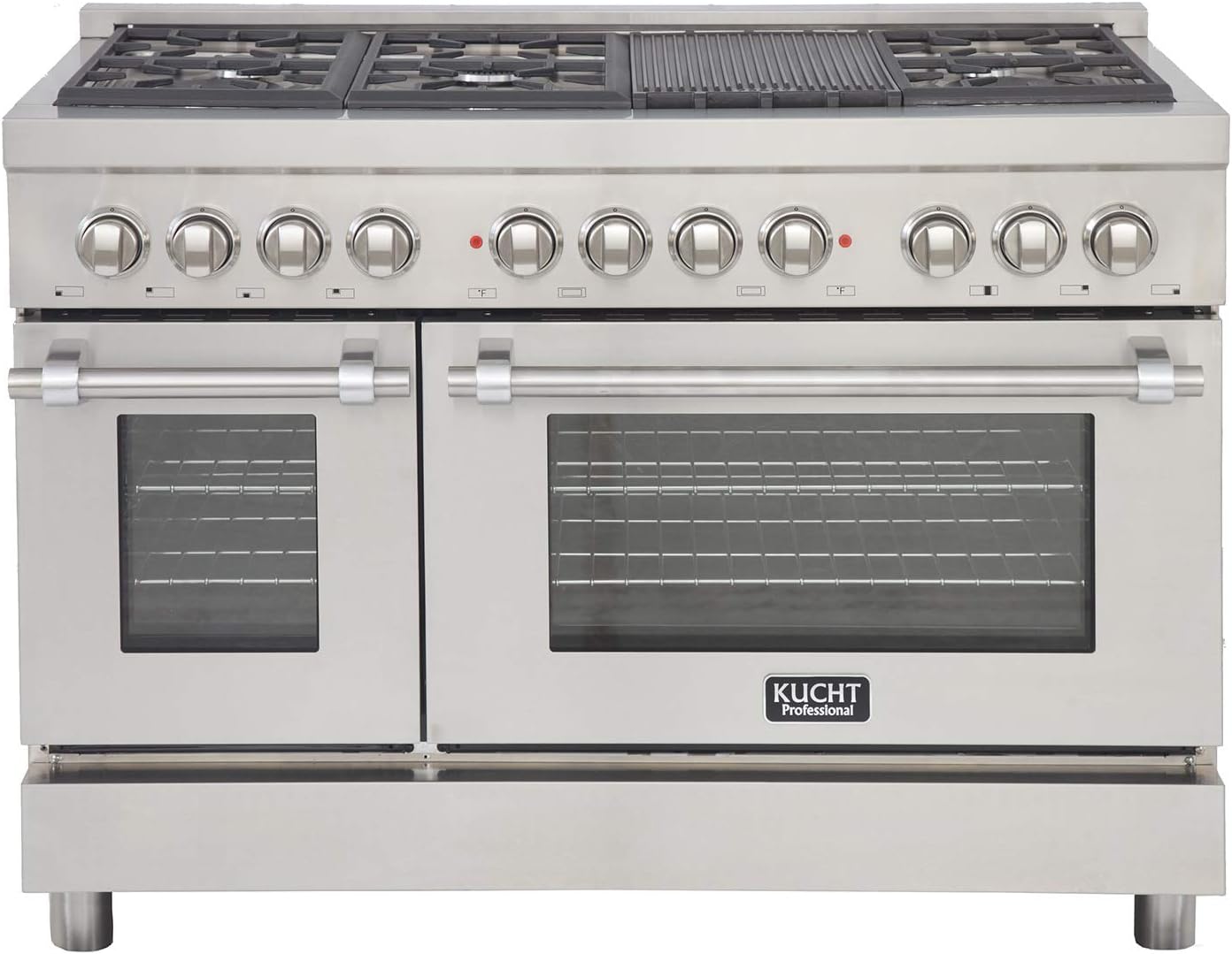 Kucht KPD481F/LP Pro. 48" 6.7 cu.ft. Dual Fuel Range for Propane Gas, Sealed Burners, Convection Oven in Stainless-Steel