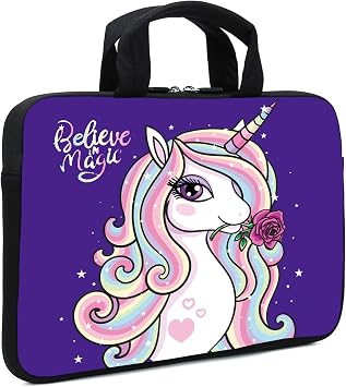 Laptop Sleeve Case 11.6" 12.1 Inch Neoprene Laptop Sleeve/Notebook Computer Case/Chromebook Case/Carrying Bag Cute Unicorn
