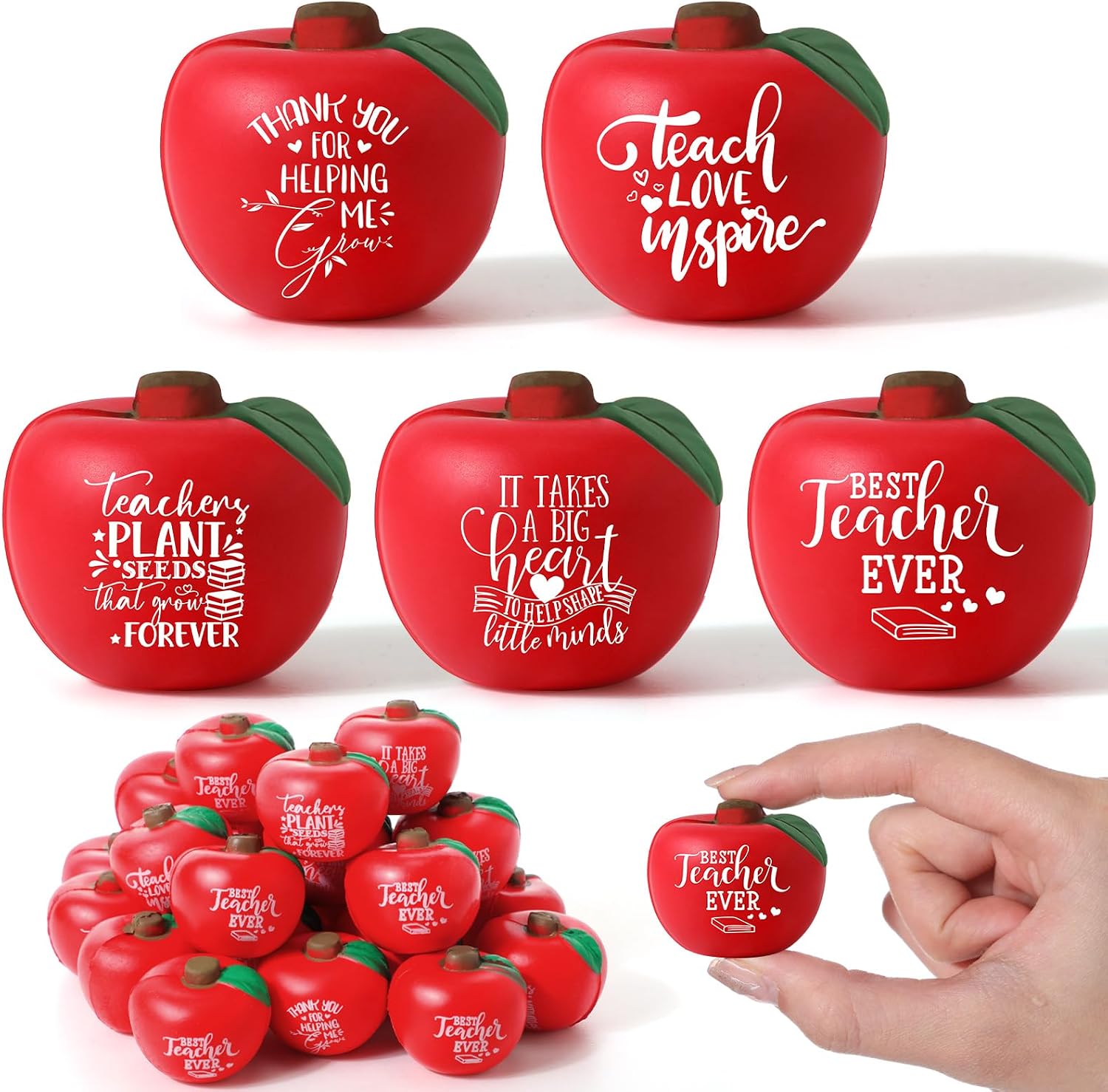 Shappy 25 Pieces Teacher Stress Balls Bulk Teacher Appreciation Gifts Fruit Squeeze Balls for Adults, Teachers' Day Classroom Prizes and Student Rewards, Thank You Supplies