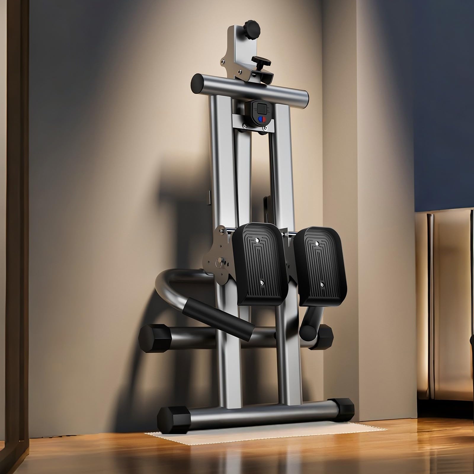 Esercizio Cardio A Casa,Stepper,Stepper Verticale Pieghevole,Con Intervallo Di Gradini Esteso,Per Allenamento Cardio Quotidiano,Per Allenamento Completo Del Corpo Titanium Gray