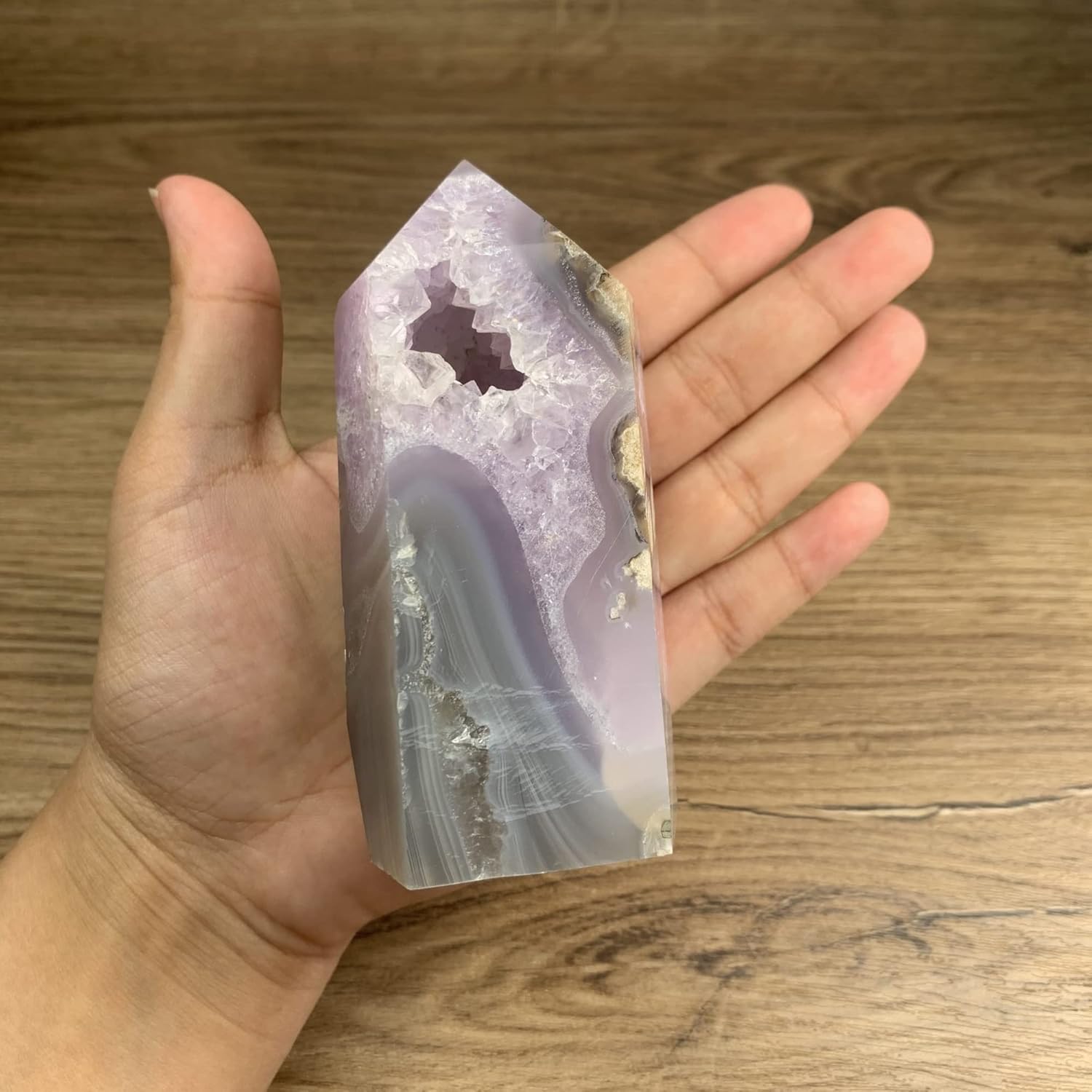 Quartz Decoration 1PC Natural Crystal Tower Wand Point Agate Amethyst Tower can be Used for Home Decoration (Size : 8-9CM)