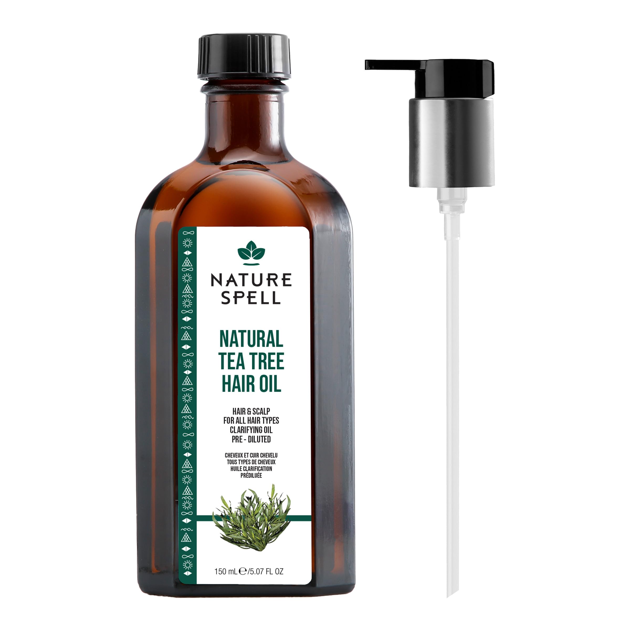 Nature Spell Tea Tree Oil for Hair & Scalp with Pump Dispenser