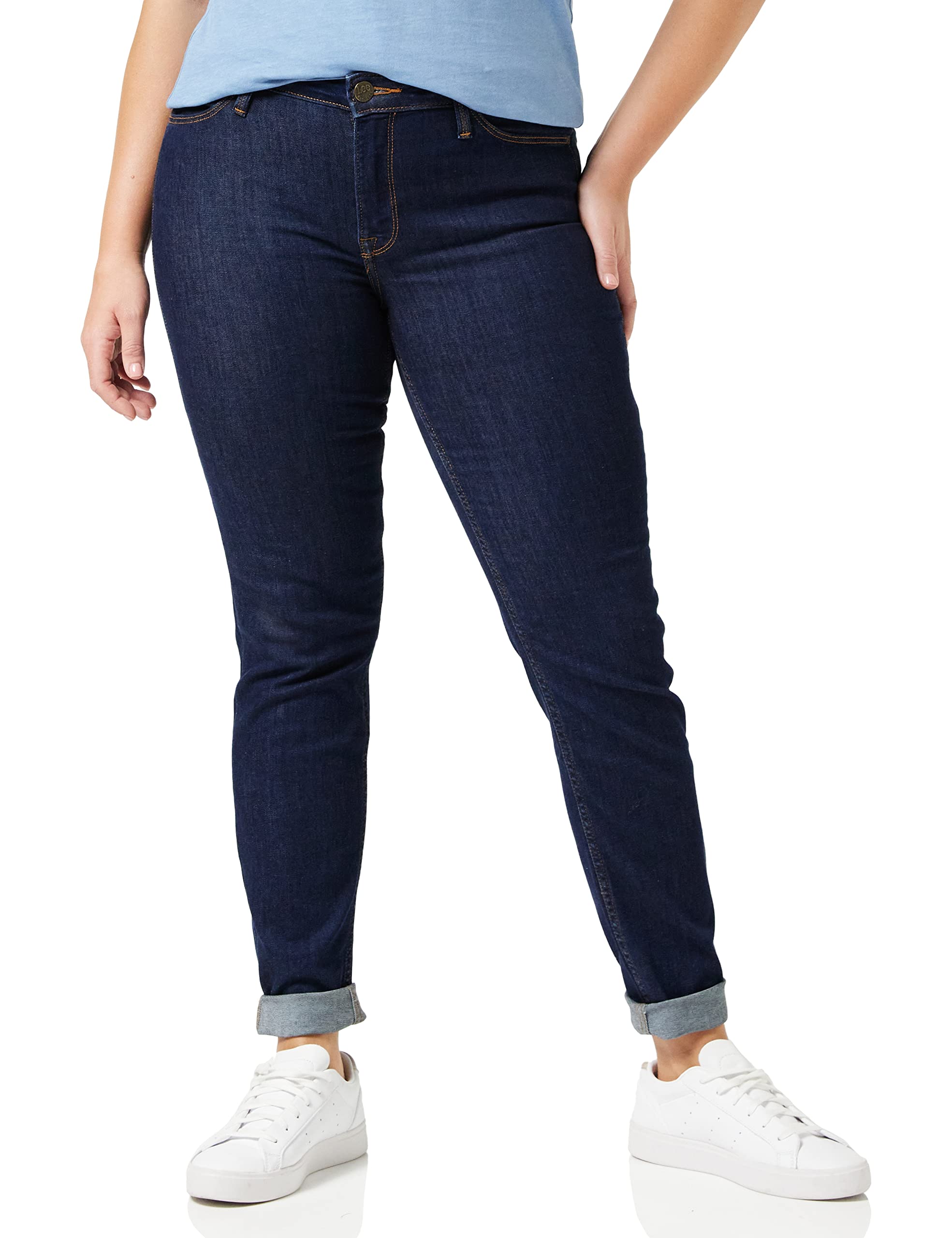 Lee Women's Scarlett Jeans, Solid Blue, 28W / 31L