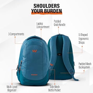 Wildcraft Casual Backpack Streak Plus 30 for Mens & Womens | Unisex Backpack (Navy,30Liter)