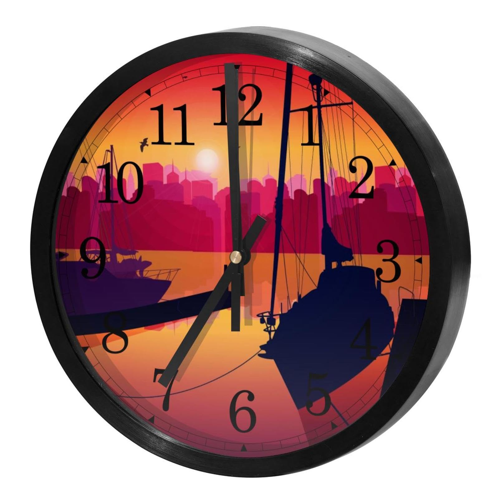 Horloge murale ronde à quartz idéale pour décorer votre cuisine ou votre bureau avec style