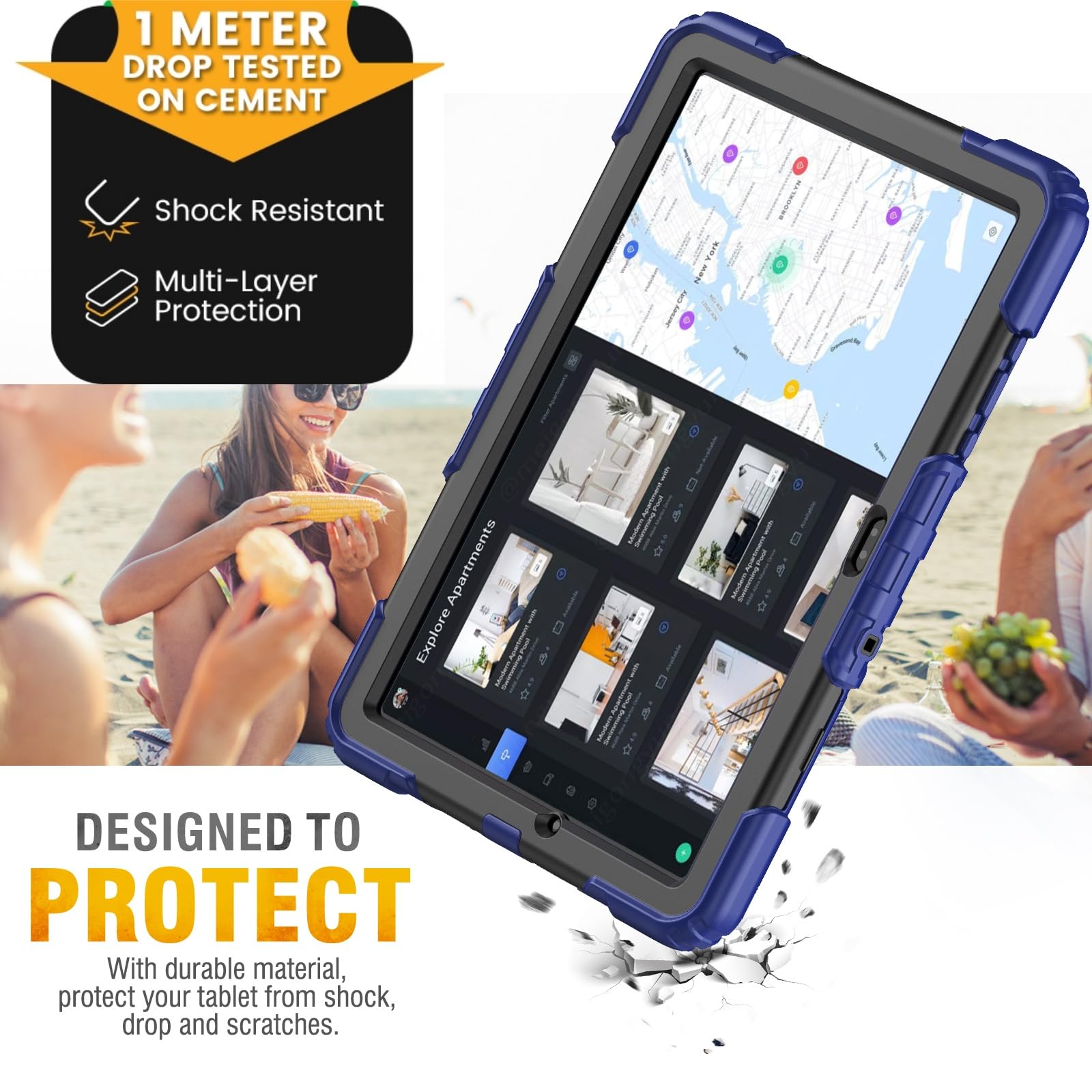 HXCASEAC Custodia per Samsung Galaxy Tab A9+/A11+ Plus da 11 pollici, protettiva con pellicola proteggi schermo/cinghia/portapenne, robusta antiurto per tablet Samsung A9+ A11 Plus SM-X230 SM-X236