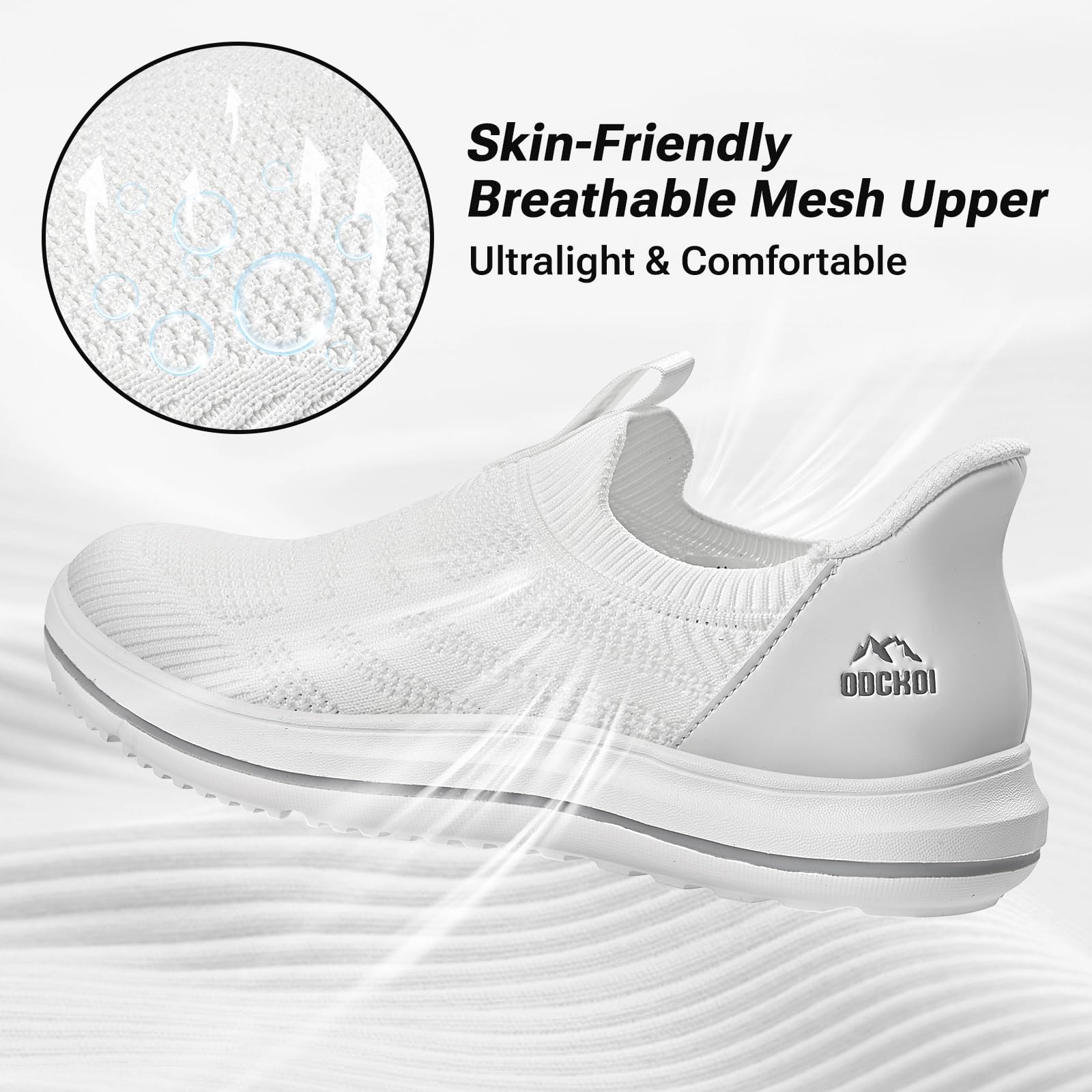 ODCKOI Zapatillas Slip-On para Hombres - Deportivos Transpirables de Malla, Ligeros y Cómodos para Ocio