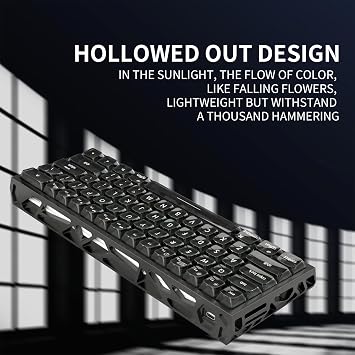 kutethy KY60 Hollow Out Aluminum Keyboard Case,60% Mechanical Keyboard Shell Custom Keyboard Barebones Compatible with Wooting60 Mad60 Win60 GH60 60HE (Black)