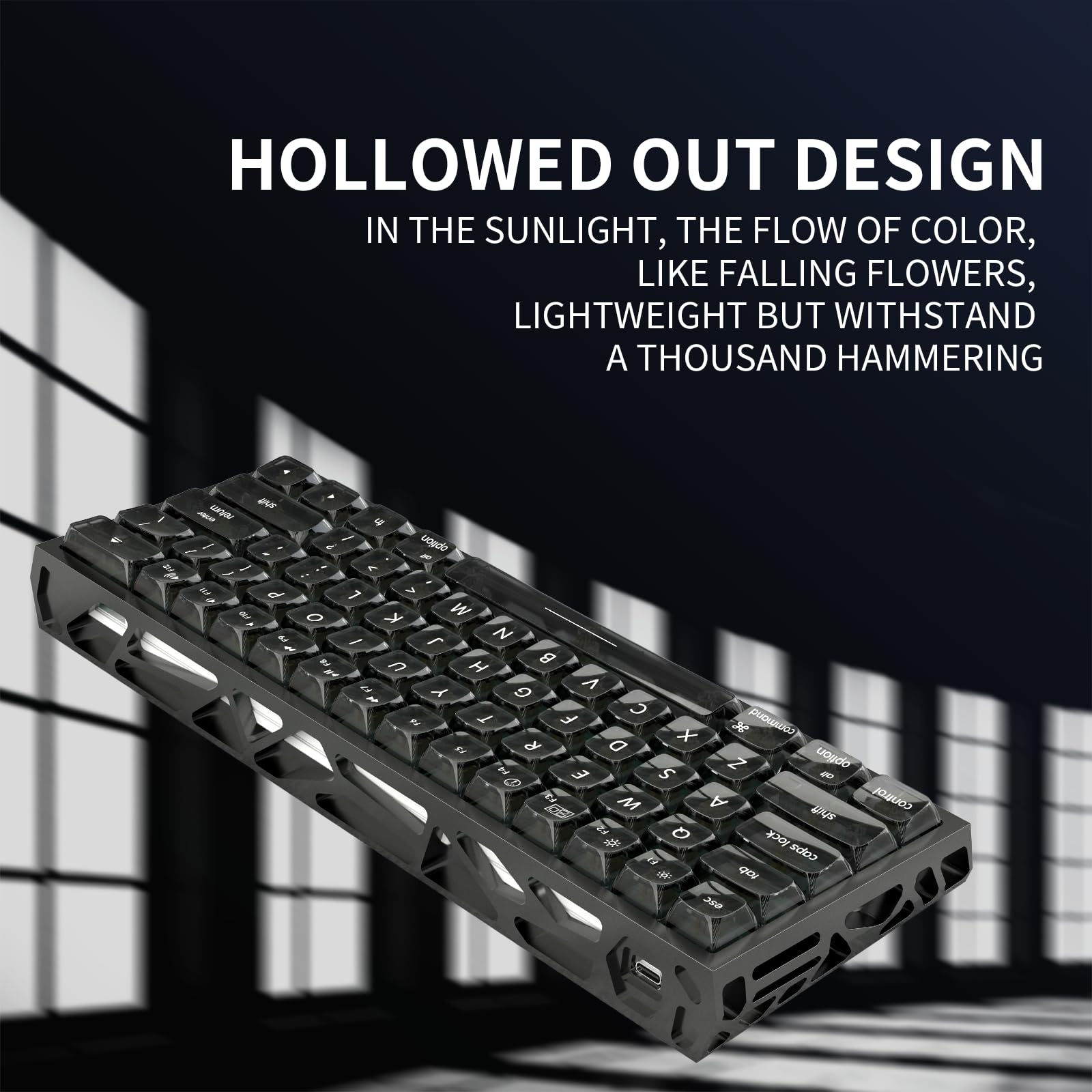 kutethy KY60 Wydrążona aluminiowa obudowa na klawiaturę, 60% obudowa klawiatury mechanicznej, niestandardowa klawiatura barebones kompatybilna z Wooting60 Mad60 Win60 GH60 60HE (czarna)