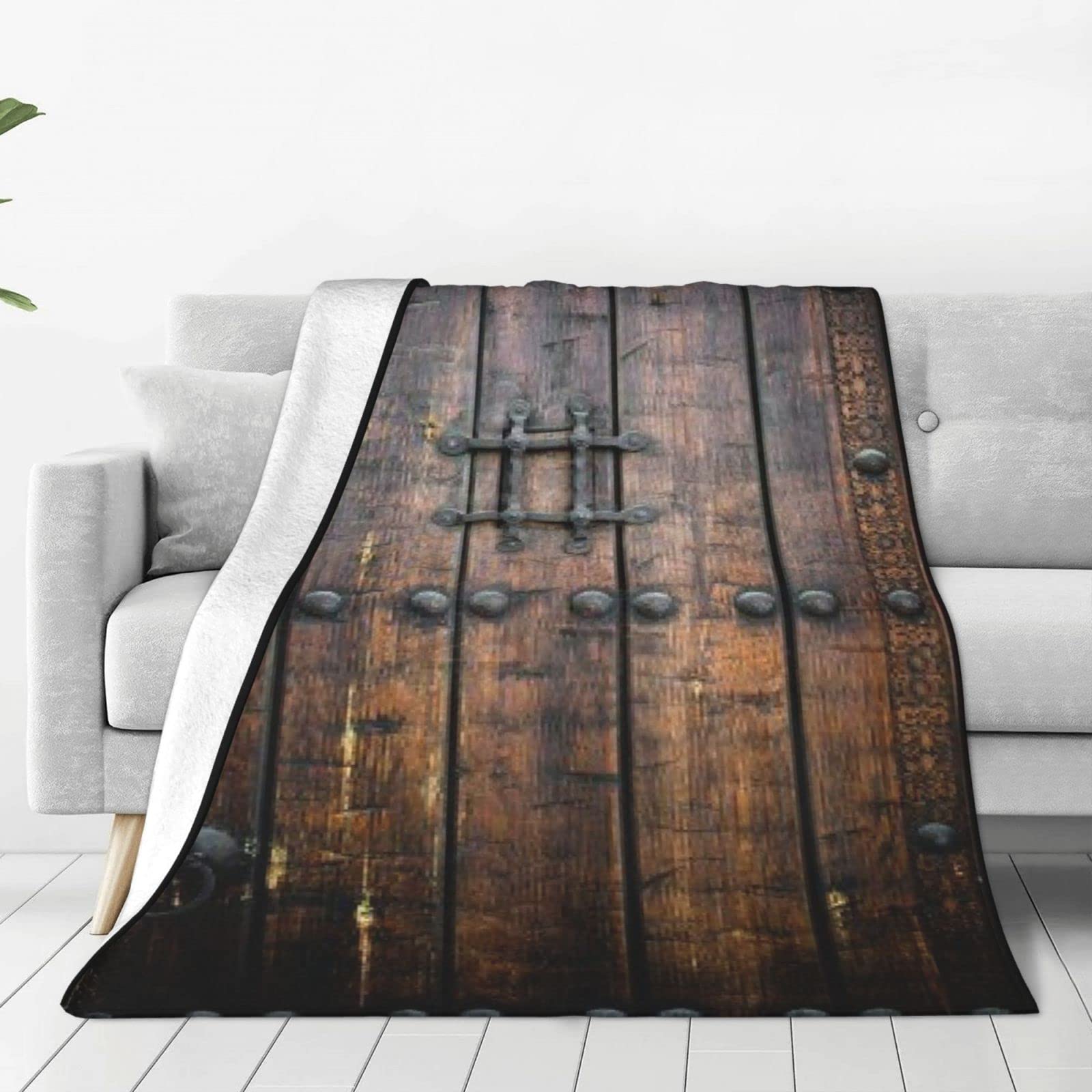 Couverture rustique en bois lit chambre plaid chaud micro polaire