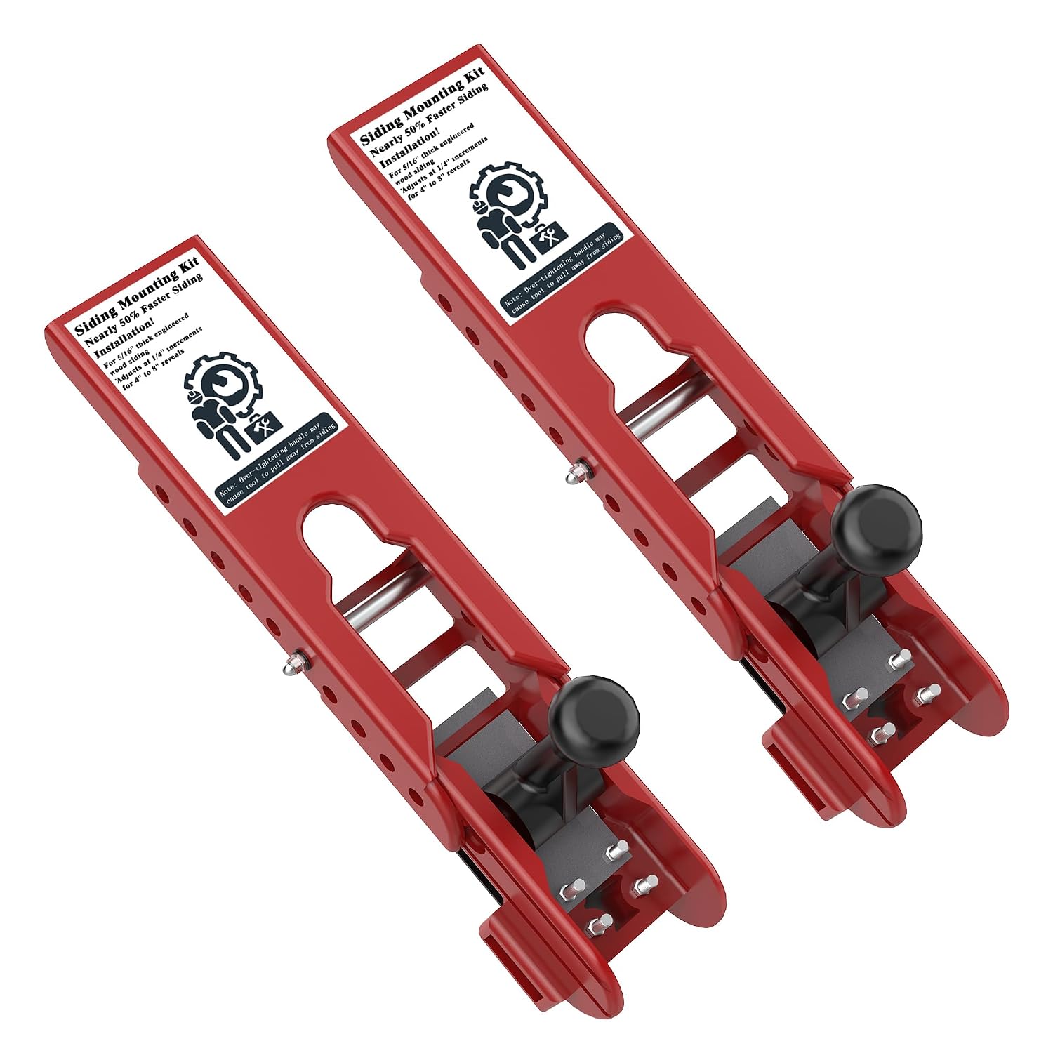Siding Installation Tools, Siding Mounting Kit, Compatible with 5/16-Inch Fiber Cement, Gauge Tool with Adjustable Reveals, Polycarbonate Body (Red, 5/16-inch)