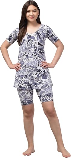 Hirrux Solid Women Swim-Dress Swimsuit | Knee Length Swimming Costume | Swimsuit for Girls and Women
