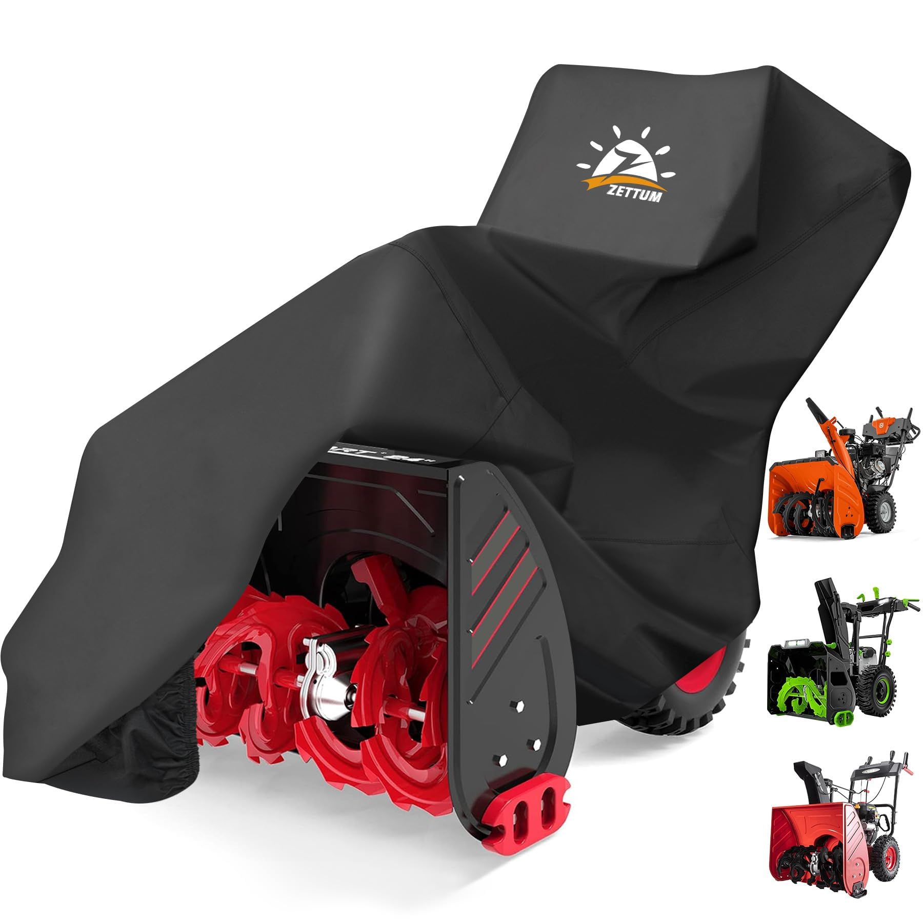 Zettum Osłona na odśnieżarkę, 600 D, powłoka PU, wodoszczelna i Heavy Duty, akcesoria do odśnieżarki EGO, Honda, Ryobi, Cub Cadet, Ariens, Troy Bilt, Toro