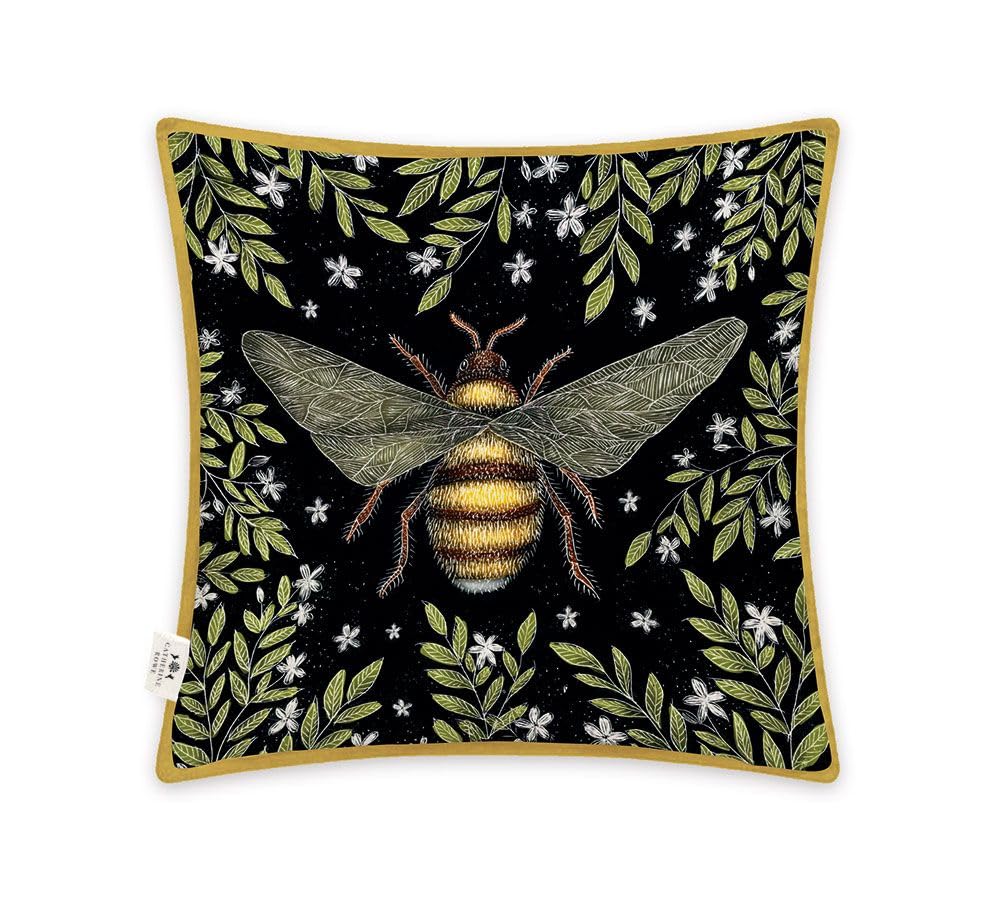 Coussin carré coton bio 45x45 cm Catherine Rowe decoration abeille