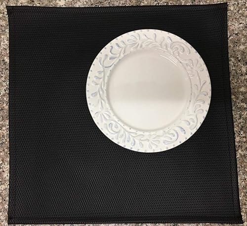 Miniatura 3 de Luvfabrics Manteles individuales de mesa semiperforados con textura elevada y diseño de diamante negro para inauguración de la casa, fiestas al aire