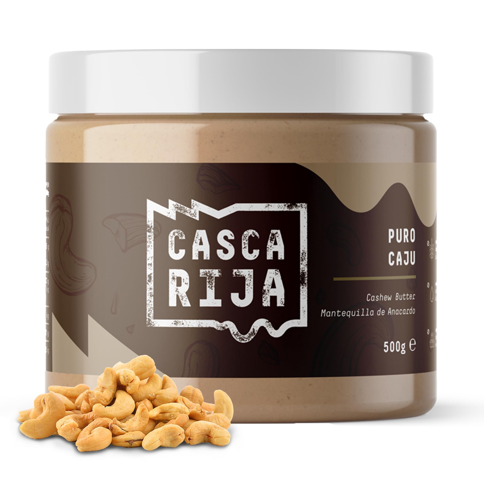 CASCA RIJA: Crema de Anacardo 500g | 99,8% Anacardos Tostados + 0,01% Canela Molida + 0,01% Jengibre en Polvo - 100% Natural y Cremosa Sin Trozos de Anacardos, Vegan