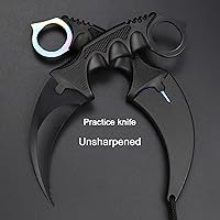 Vista 2 de Karambit Cuchillo Entrenador - Cuchillo de Práctica de Entrenamiento de Acero Inoxidable con Funda para Principiantes - Herramienta Entrenadora
