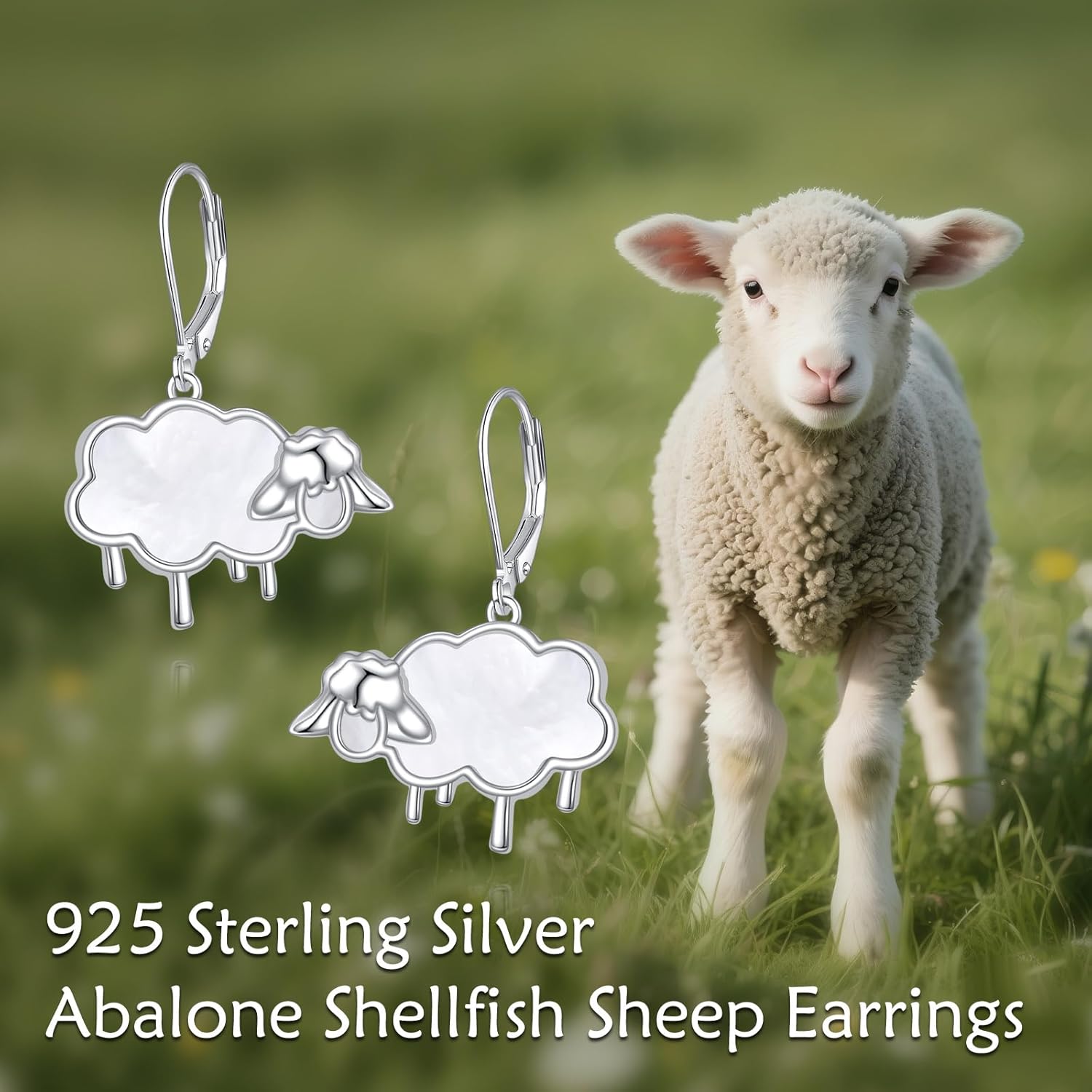 Animal Earrings Sterling Silver Moonstone Dangle Drop Earrings Animals Jewelry Gift for Women