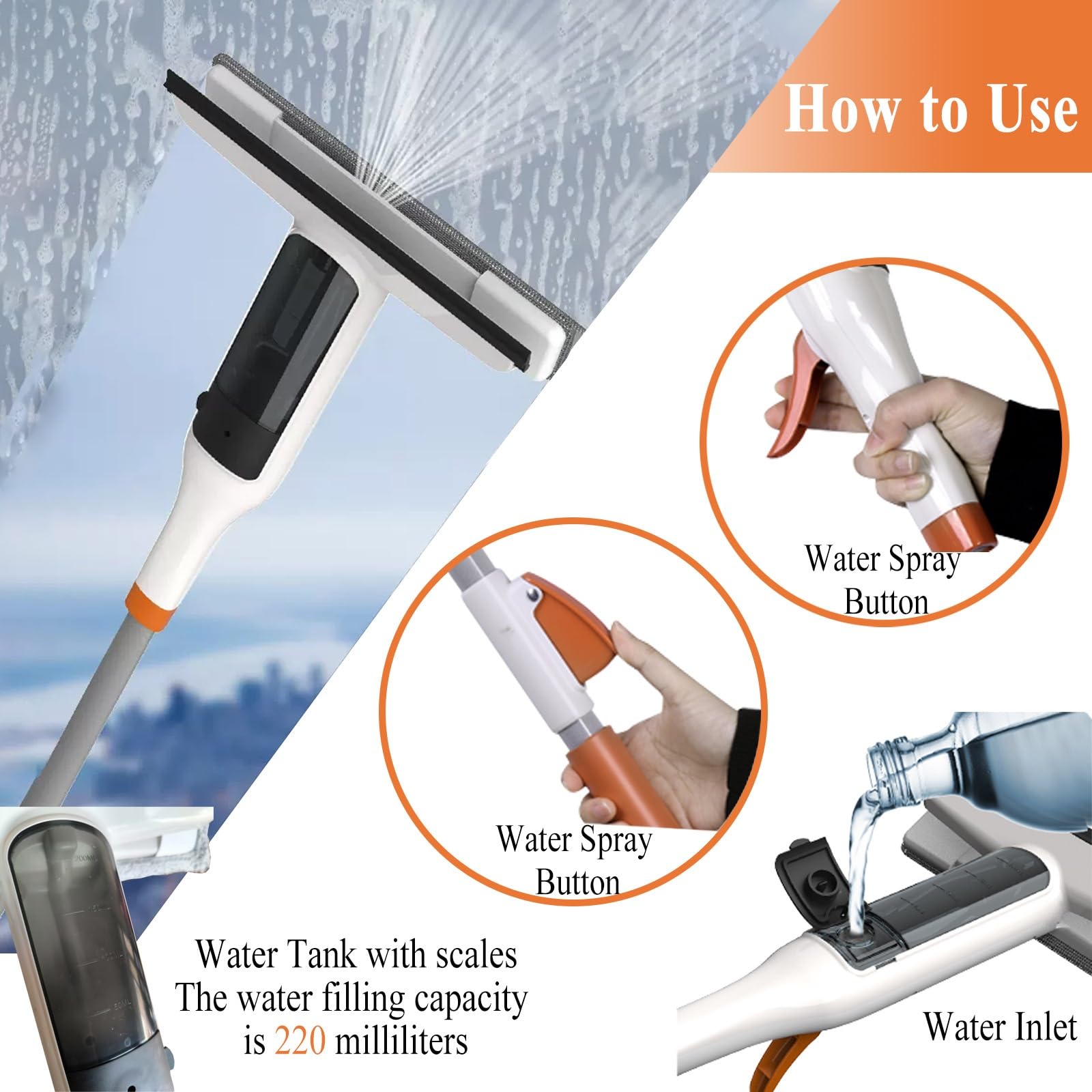 Kit profesional de limpieza de ventanas con almohadillas de repuesto en aerosol y 8 paños de microfibra, herramienta de limpieza multiusos para azulejos, mármol y suelo