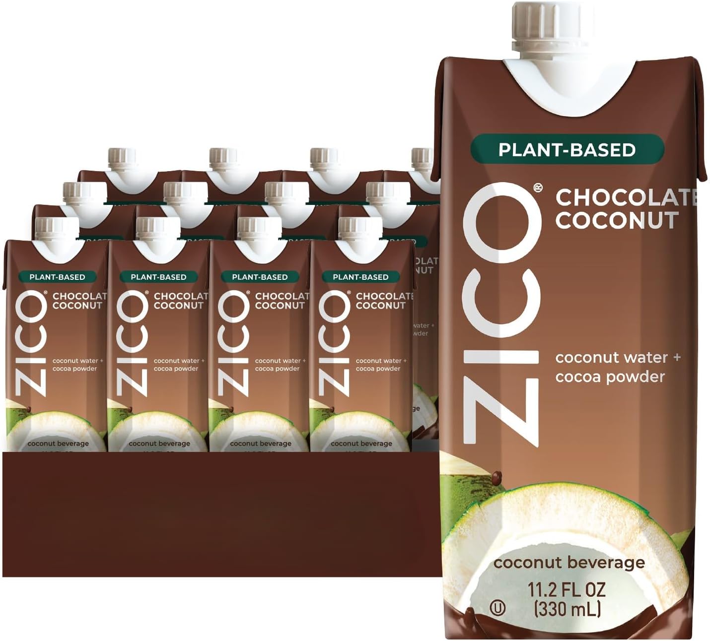Chocolate Coconut Water, Dairy-free, Plant-based, tastes like Chocolate Milk, 11.2 Fl Oz (Pack of 12)