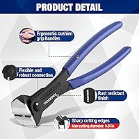 Vista 3 de WORKPRO Alicates de corte final de 8 pulgadas con extractor de uñas - Acabado negro en acero cromo vanadio, pinza de corte final de alto