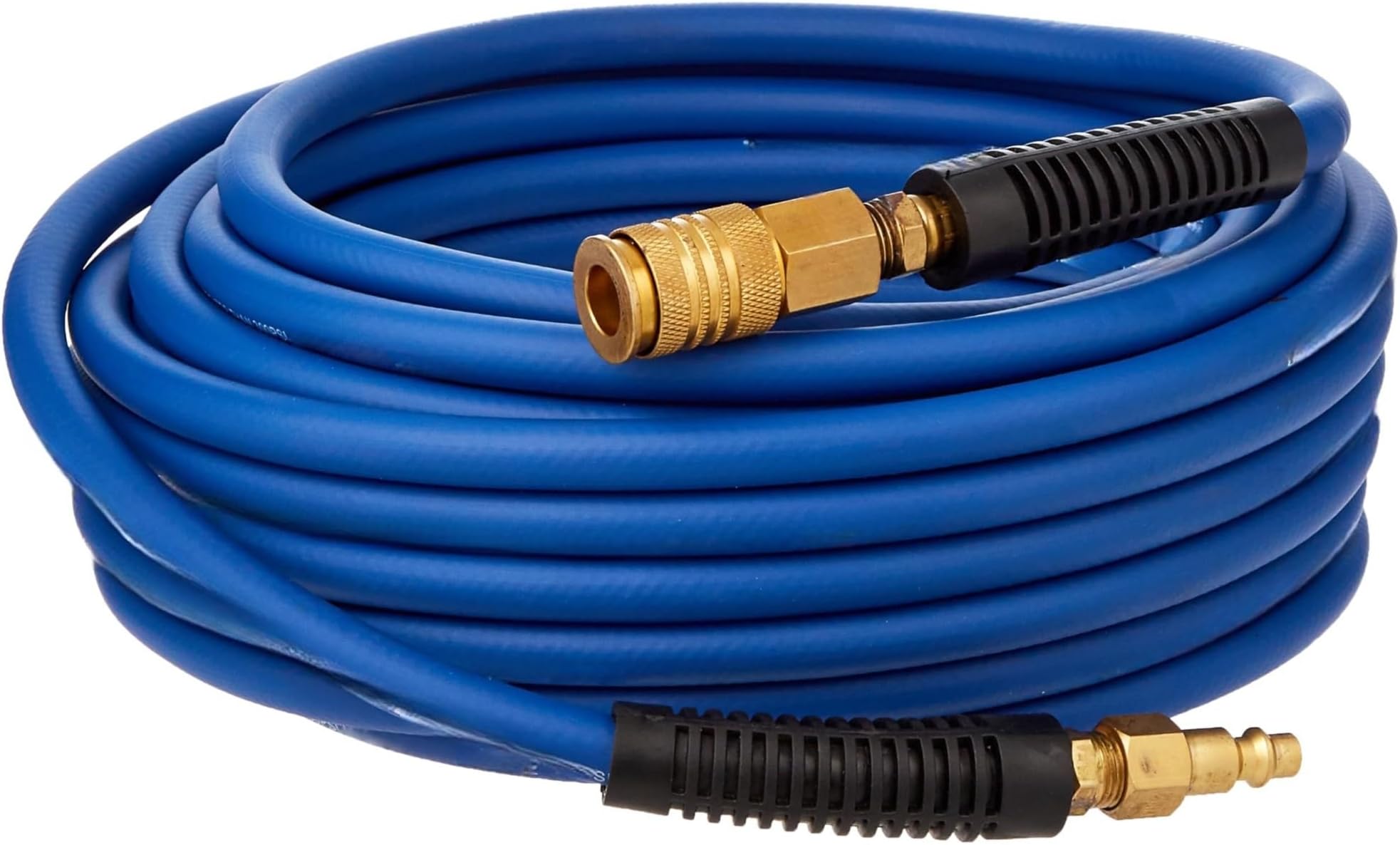 THE WHITE SHOP50' Rubber Hybrid Air Hose with Brass Industrial Fitting and Universal Quick Connect Coupler